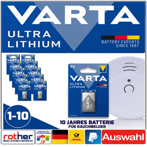 Varta rauchmelder batterien - 9v,